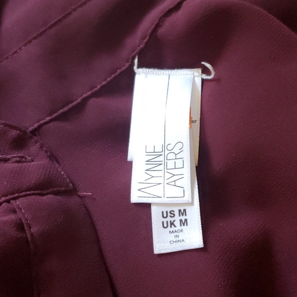 Maroon sheer top - Picture 2 of 2